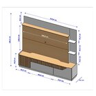 Estante Para Tv Até 75 Polegadas Com Ripado 1 Gaveta 2 Portas