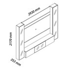 Estante Para Tv Até 90 Polegadas 217,6cmx293cm Com Porta Refl