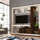 Estante Para Tv Com Espelho E Ripas Long Off White Savana