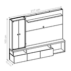 Estante Para Tv Com Led E Cristaleira Búzios Freijo Preto
