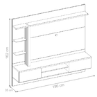 Estante Para Tv Com Prateleiras Kemp Nogueira Off White