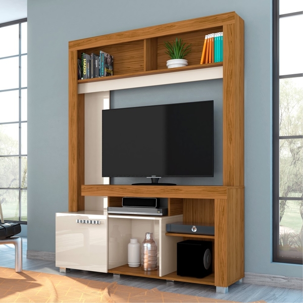 Estante Para Tv Com Prateleiras Lowry Naturale Off White