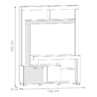 Estante Para Tv Com Prateleiras Lowry Naturale Off White