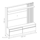 Estante Para Tv Com Ripas E Led Almond Noce Preto