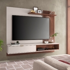 Estante Para Tv Com Ripas E Nichos Mit 1.8 Off White Nogueira