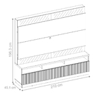 Estante Para Tv Efeito Marmorizado E Led Nata Preto Grigio