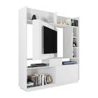 Estante Para Tv Francis Branco Com Painél Giratório Em 360 Gr