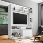 Estante Para Tv Francis Branco Com Painél Giratório Em 360 Gr