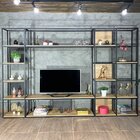 Estante Para Tv Industrial Delf  Freijo / Preto Freijo / Preto