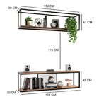 Estante Para Tv Industrial Delf  Freijo / Preto Freijo / Preto