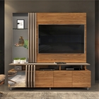 Estante Para Tv Nilson Com Rodízios Carvalho Amarula