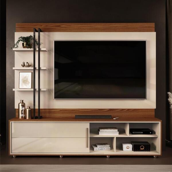 Estante Para Tv Pekin Com Frisos Caiena Creme