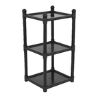 Estante de Plástico Polipropileno com 3 Prateleiras Preta 78x35x31cm 15kg São Bernardo