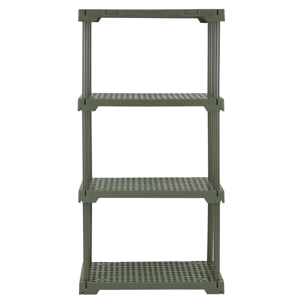 Estante de Plástico Polipropileno com 4 Prateleiras Verde Poly 136x70x35cm 100kg Grifit