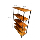 Estante Prateleira De Pé Ferro E Madeira Decoração Multiuso R