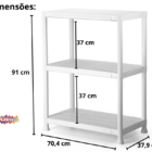 Estante Prateleira Multiuso Branca 3 Andares Reforçada Plasnew
