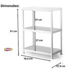 Estante Prateleira Multiuso Branca 3 Andares Reforçada Plasnew