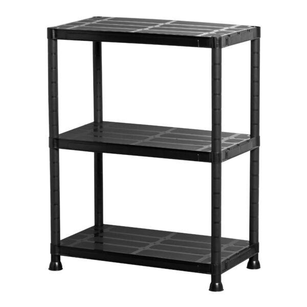 Estante Prateleira Multiuso Preta 3 Andares Reforçada Plasnew