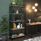 Estante Premium 190x80cm Aço Prateleiras De Madeira