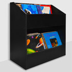 Estante Preta Duplo Para Discos Lp Vinil Rodinhas Invisivel