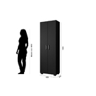 Estante Preto De Madeira Sala 5 Prateleiras E Portas Preto