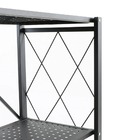 Estante Rack De Aço Dobrável Preta Com 3 Prateleiras E Rodízi