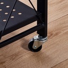 Estante Rack De Aço Dobrável Preta Com 3 Prateleiras E Rodízi