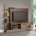 Estante Rack Painel Para Tv 55' 165 Cm 02 Portas Mdp Castanho