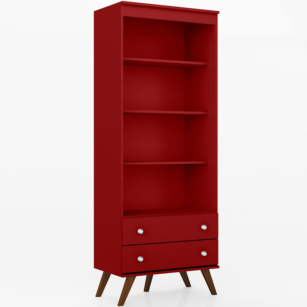 Estante Retrô Esm 216 2 Gavetas - Movelbento - Vermelho