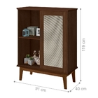 Estante Retrô Ethan 1 Porta Palha Sintética Freijó