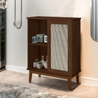 Estante Retrô Ethan 1 Porta Palha Sintética Freijó