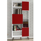 Estante Retrô I Branca E Vermelha