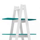 Estante Retrô Ii Branca E Turquesa