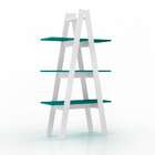 Estante Retrô Ii Branca E Turquesa