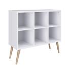 Estante Retrô Infantil Com 06 Nichos Pés Palito - Branco