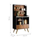 Estante Retro Pela Preto Fosco E Tauari Ripado