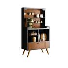 Estante Retro Pela Preto Fosco E Tauari Ripado