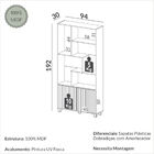 Estante Ripada Com 2 Portas Em Mdf Preto Fosco/freijó 94 X 30
