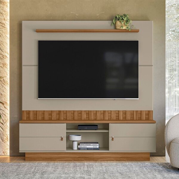 Estante Ripado Para Tv 70 Polegadas Florianópolis Grigio Fosc