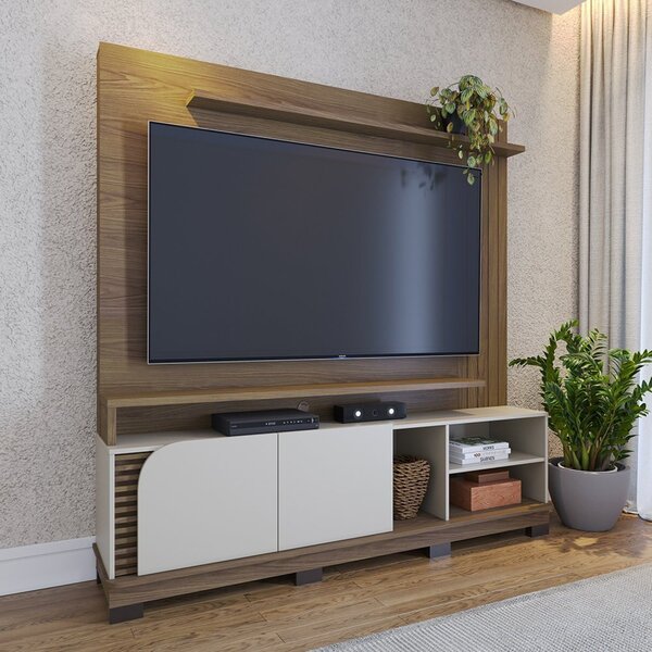 Estante Ripado Para Tv Até 75 Polegadas 2 Portas Jurerê 180cm