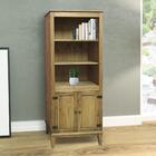 Estante Rústica 2 Prateleiras E 2 Portas Cera Mel - Casatema