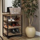 Estante Sapateira Multifuncional Madeirada Tubos Industrial