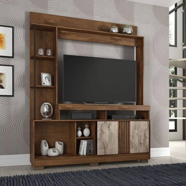 Estante Sedução Para Tv Até 49" Jcm Móveis Cestaplus Cacau/gr