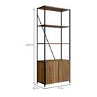 Estante Steel Wood 2 Pt Preta E Noce