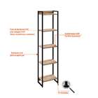 Estante Studio Carvalho E Preta 187 Cm