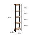 Estante Studio Carvalho E Preta 187 Cm