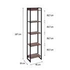 Estante Studio Nogal E Preta 187 Cm