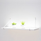 Estante Suspensa Decorativa Aramada 40x15cm Mdp Branco Preto