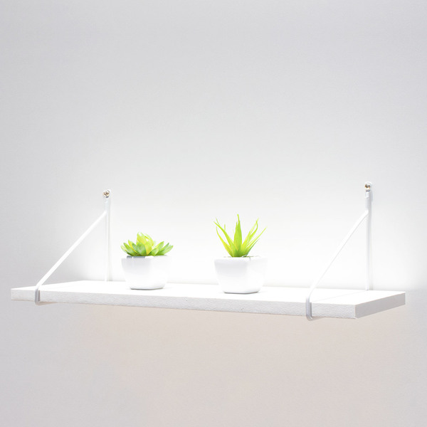 Estante Suspensa Decorativa Aramada 40x15cm Mdp Branco Rose G