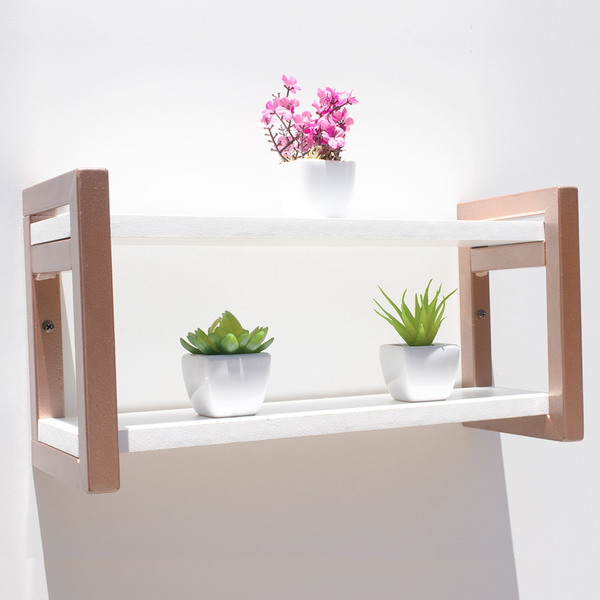 Estante Suspensa Decorativa Chamego Md048 60cm Mdp Branco 14x